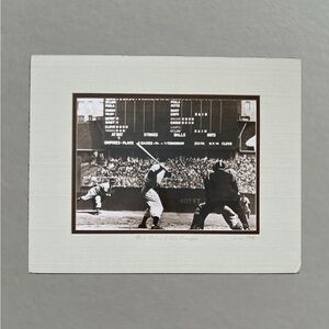 Professionally Matted MLB Joe DiMaggio & Bob Feller Print Circa 1946. 16x20.